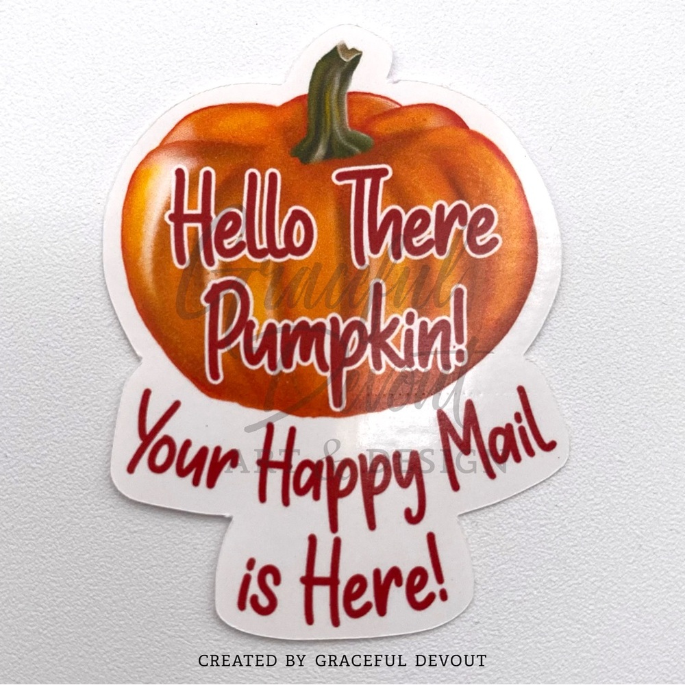 Hello There Pumpkin! Your Happy Mail Is Here! - 2" (inches) (96ct.) Stickers - Picture 3 of 4